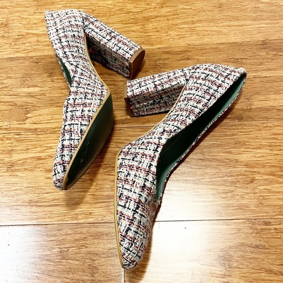 LAB by A.G. tweed chunky heels (gray, white, blue, red). Made in Spain. Size 9.5 - Picture 10 of 14
